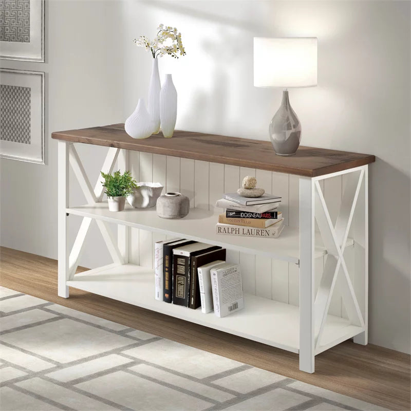 3 Piece Living Room Set with Storage Console and 2 End Tables U5480
