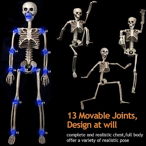 2 Pack 40 Inches Halloween Skeleton Full Body Posable O741