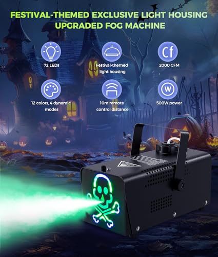 500W 2000CFM Fog Machine with LED Lights O7986