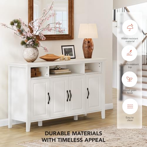 Oak and White Buffet Cabinet with Storage N883