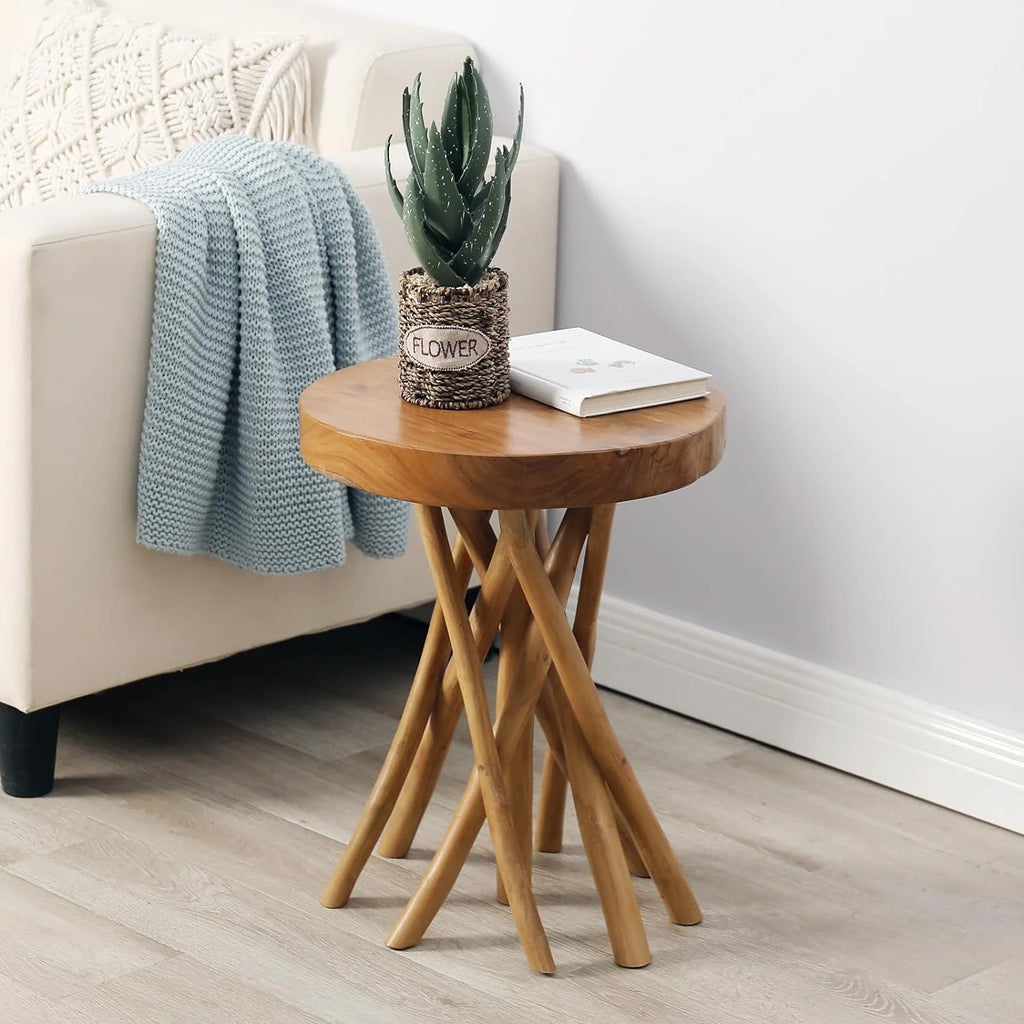 Teak Wood End Table C9216