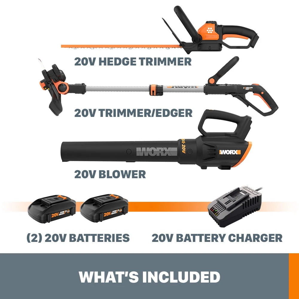 Cordless Grass Trimmer, Hedge Trimmer, & Blower Combo G461268