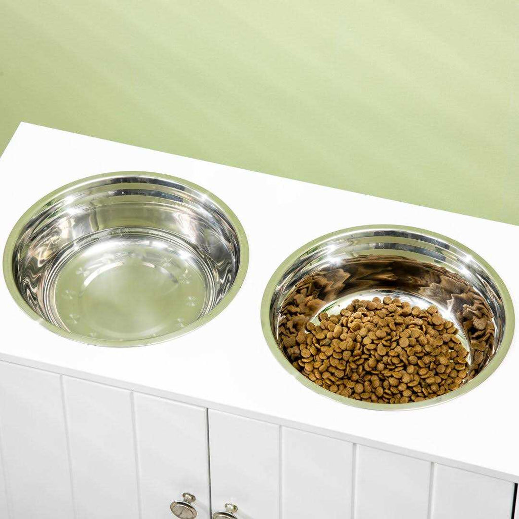 Large Elevated Dog Bowls with Storage Cabinet Y4753