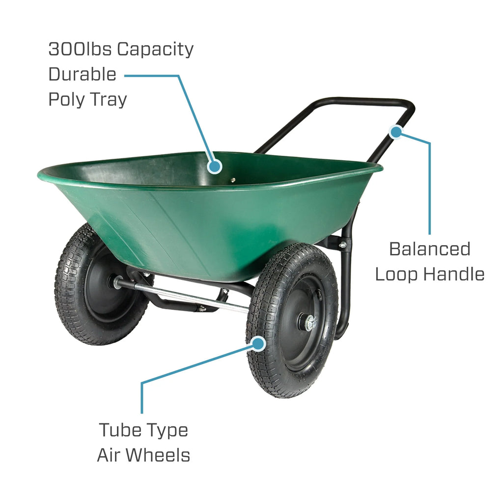 Dual Wheel Poly Tray Wheelbarrow P480455