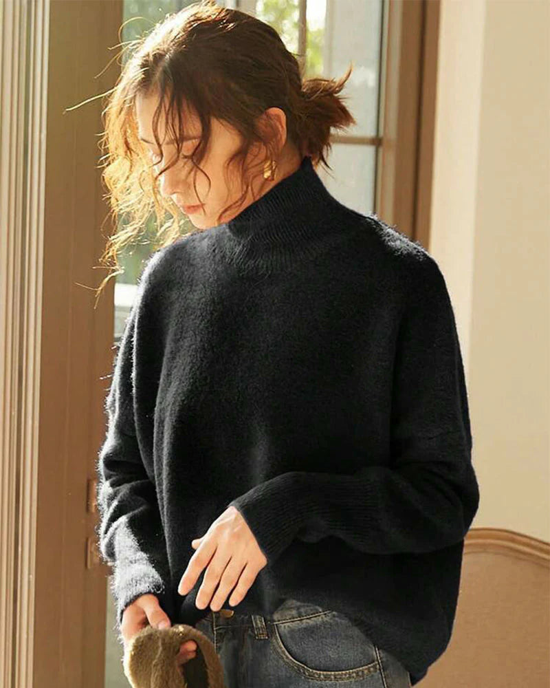 Turtleneck Knit Pullover Sweater Q274601