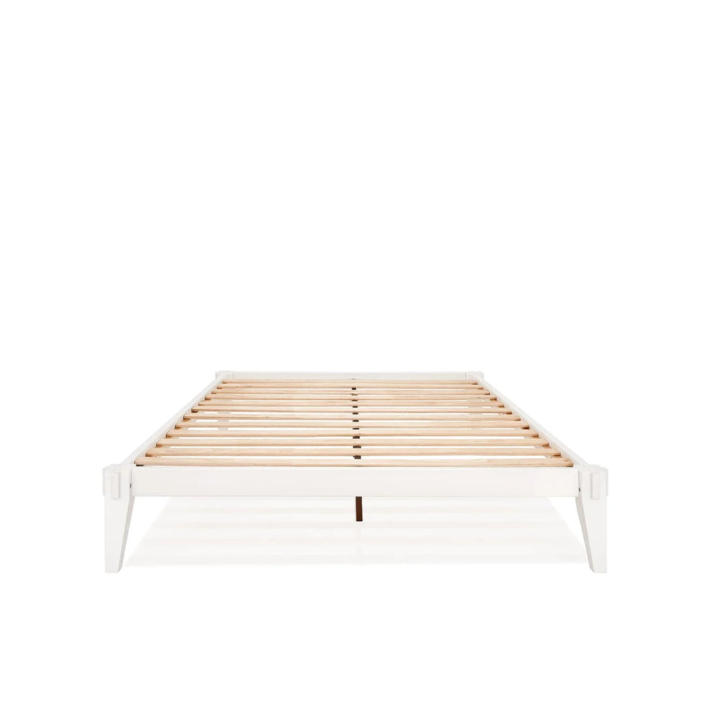 King Platform Bed Frame, No Headboard, Solid Wood, Walnut X1855