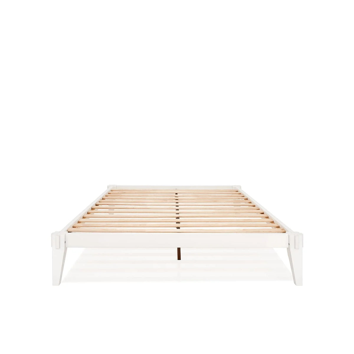 King Platform Bed Frame, No Headboard, Solid Wood, Walnut X1855