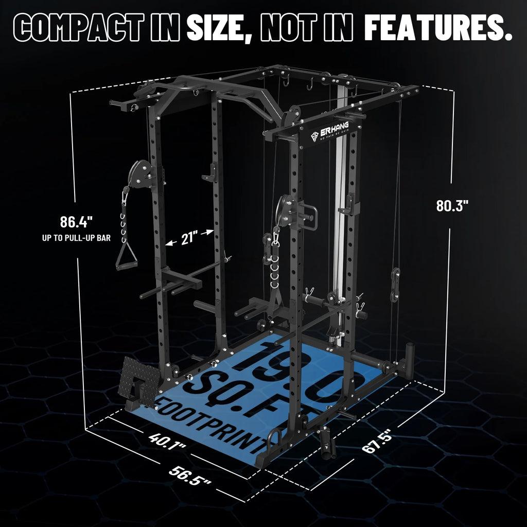 Power Rack Cage with Cable Crossover Machine A18007