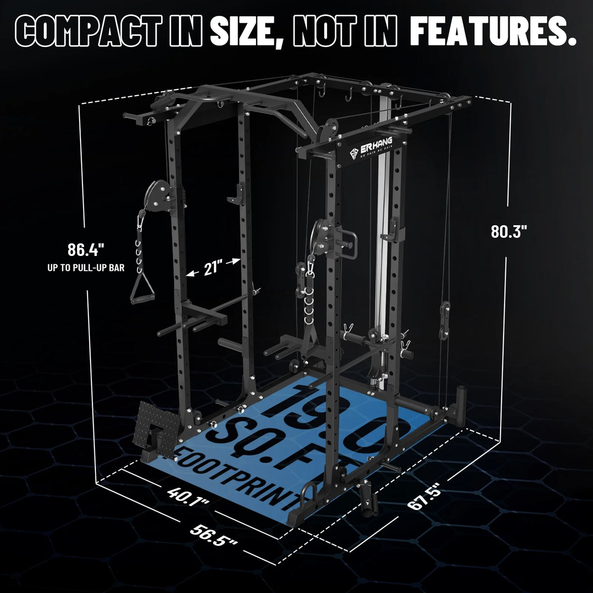 Power Rack Cage with Cable Crossover Machine A18007