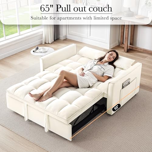Black Velvet Convertible Sleeper Sofa Bed C6958