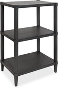Free-Standing Wooden Bookcase with 3 Shelves, Dark Gray I9214