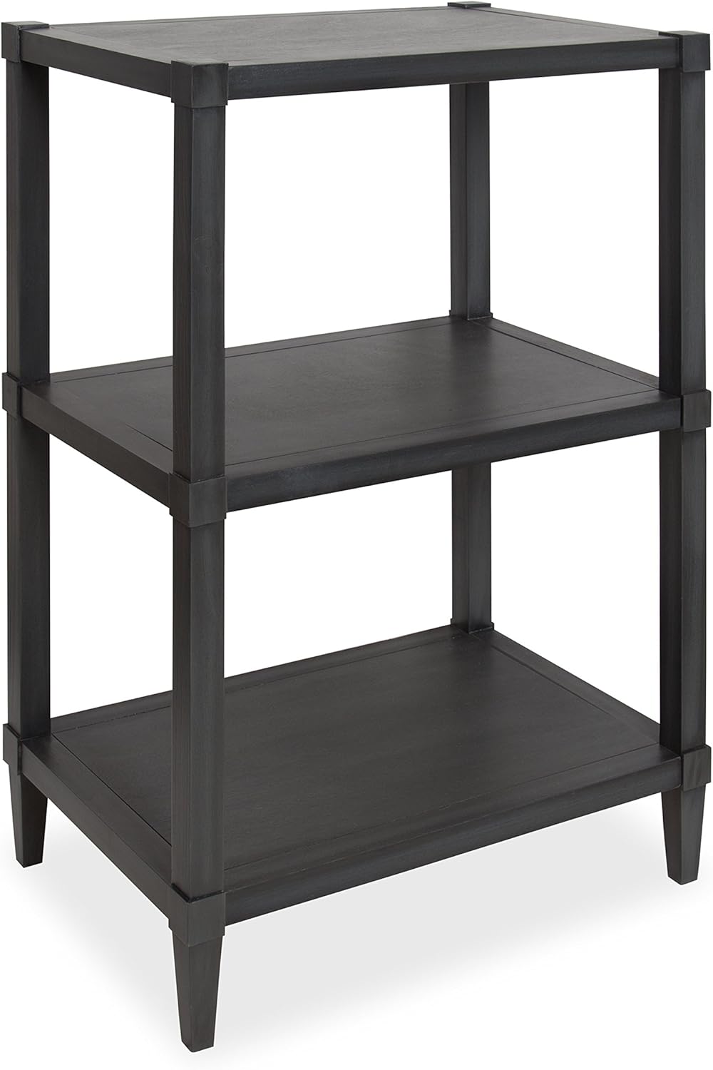 Free-Standing Wooden Bookcase with 3 Shelves, Dark Gray I9214
