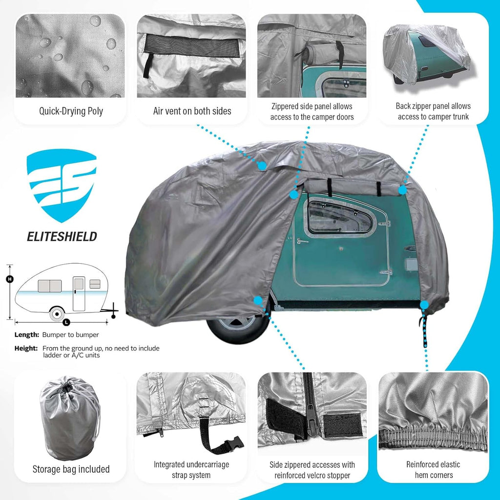 Teardrop Trailer Camper Cover Fits 12'–15'L, 7'W C43252