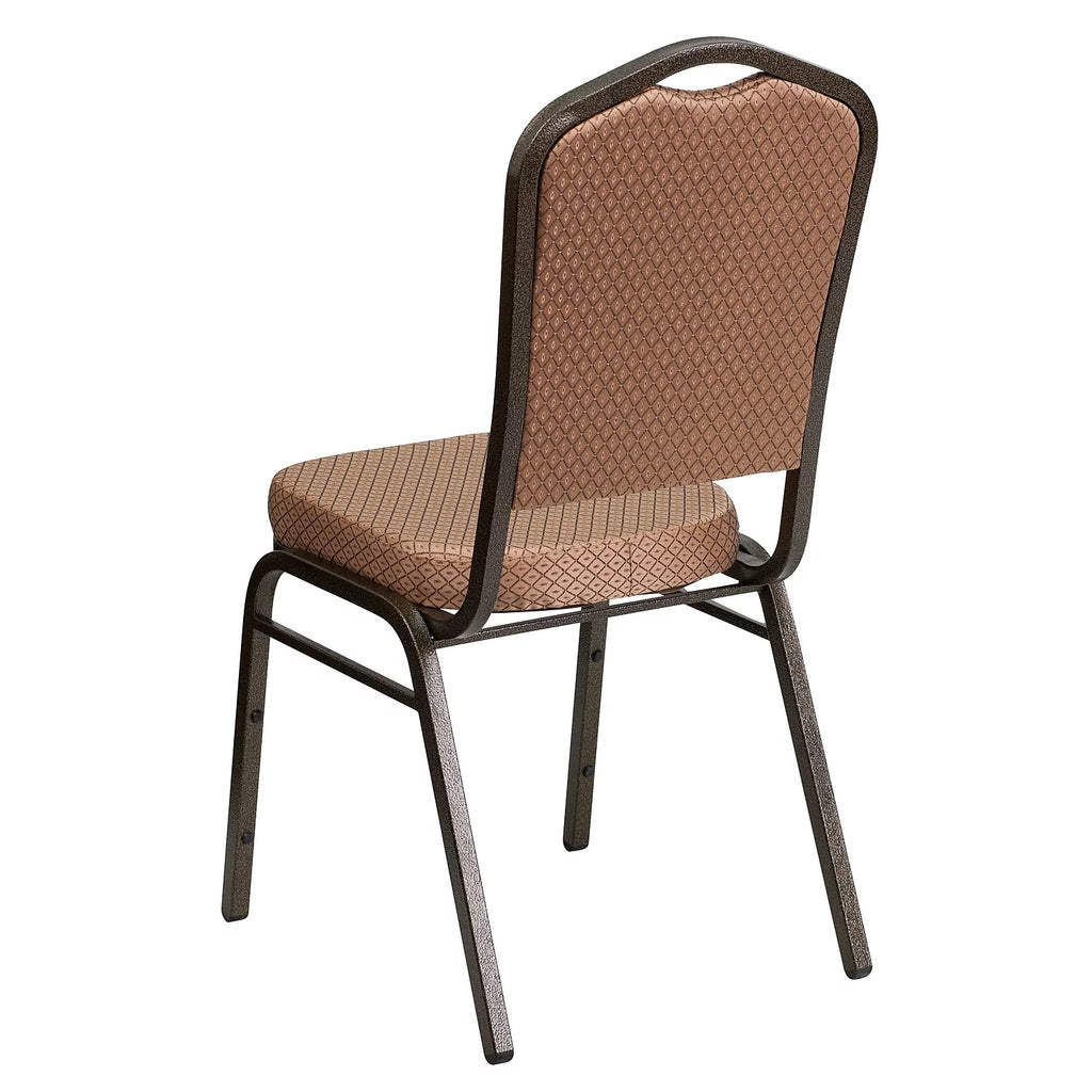 4 Pack Gold Diamond Patterned Fabric Stacking Banquet Chair U831270