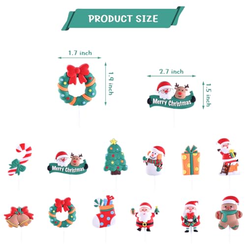 12pcs Christmas Cake Topper E260