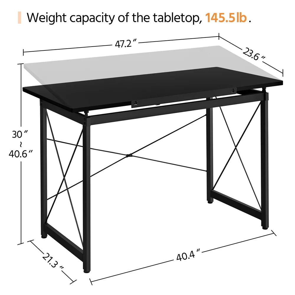 Black Adjustable Drafting Table X13615