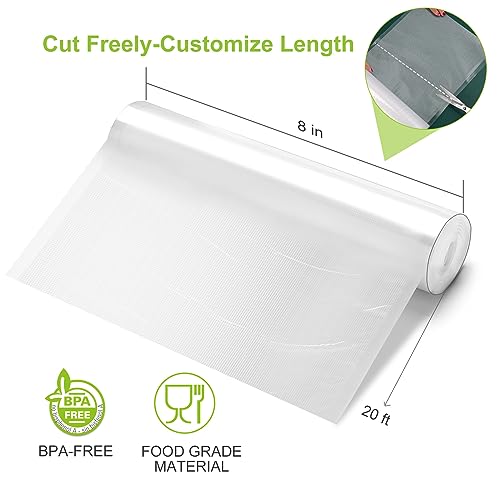Vacuum Sealer Bags, 6 Pack 11" x 20' and 8" x 20' BPA Free J370