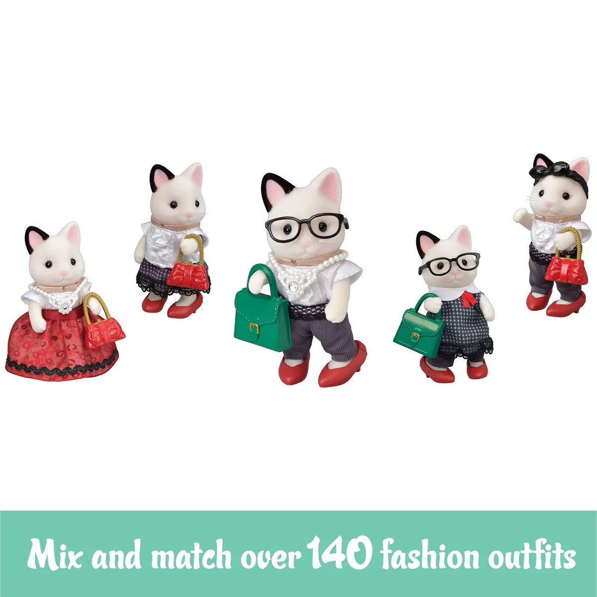 Tuxedo Cat Dollhouse Playset with Figure and Fashion Accessories E736