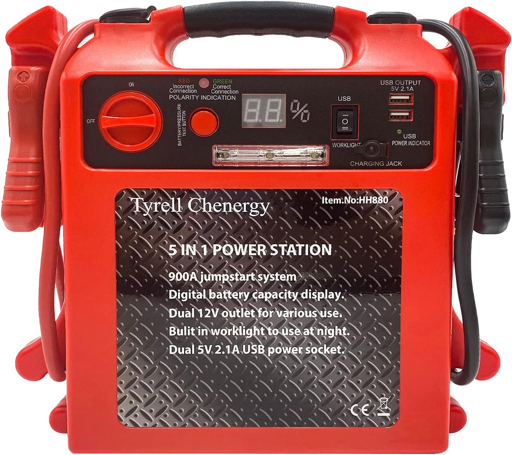 Portable Car Jump Starter with LED Light and USB Ports S679