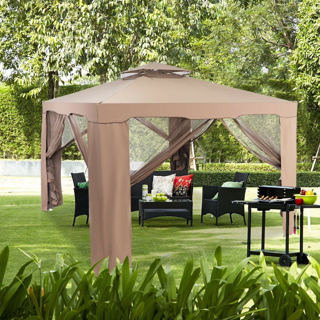 10'x 10' Canopy Gazebo with Mosquito Netting U234