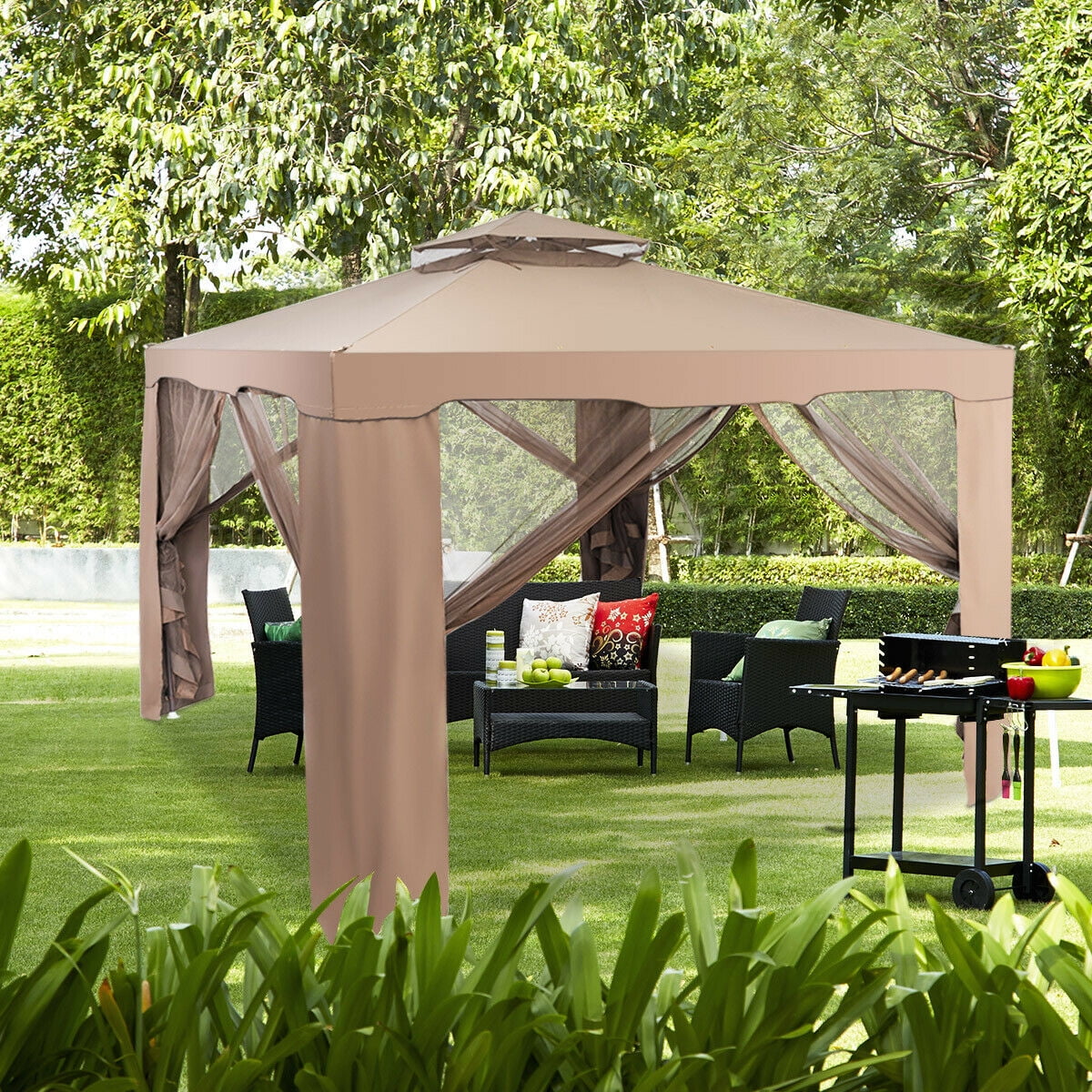 10'x 10' Canopy Gazebo with Mosquito Netting U234