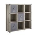 9 Cube Grey Oak Storage Bookcase U55961
