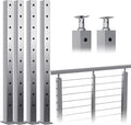 4 Pack Stainless Steel Brushed Cable Railing Post K95980