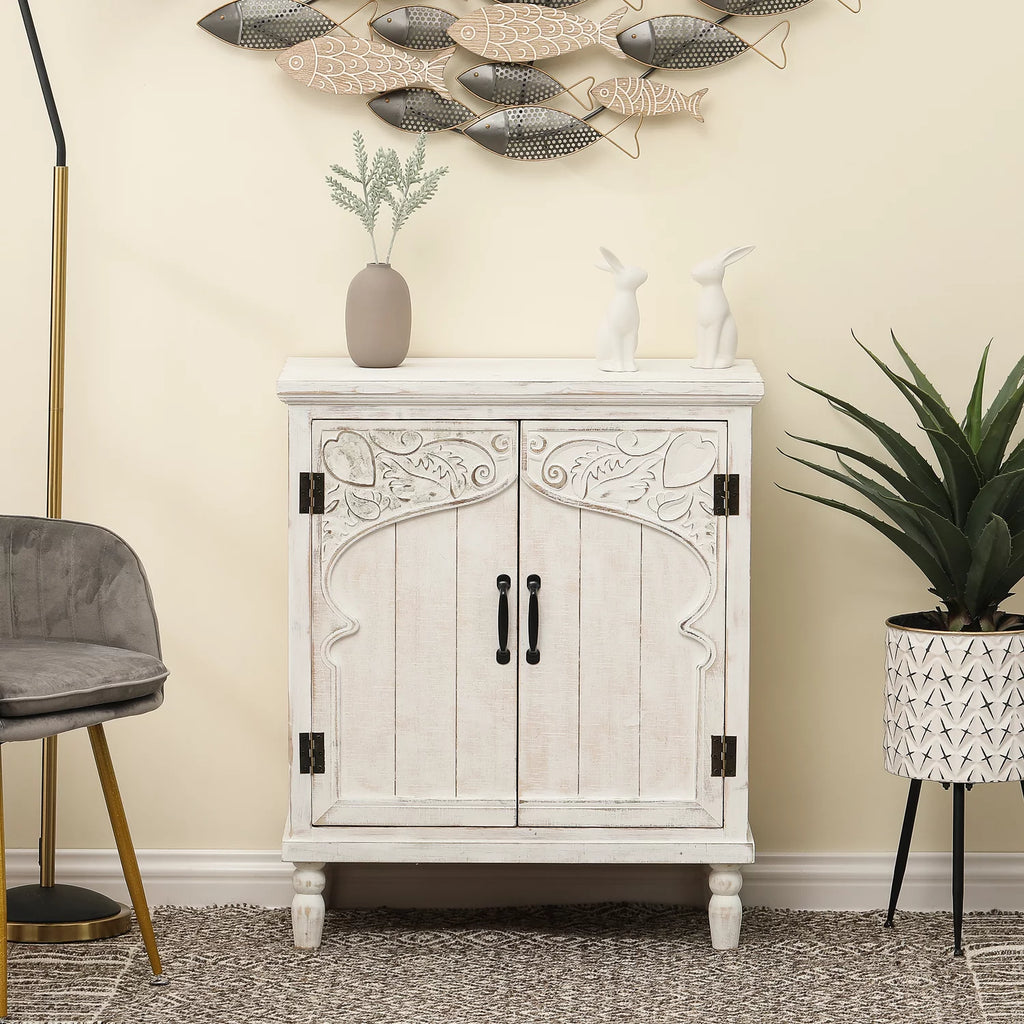 White Wood 2-Door Storage Cabinet B97288