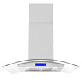 36 380 CFM Convertible Island Range Hood with Glass Canopy and Digital Touch Controls O802