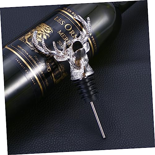 Deer Head Wine Pourer Aerator Bottle Stopper with Silicone Stopper B48553