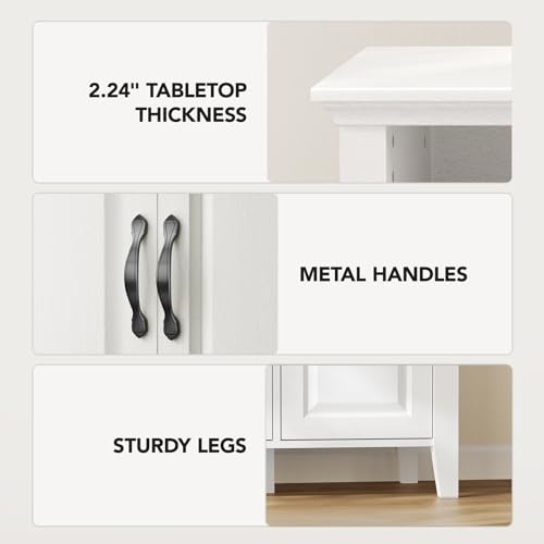 Oak and White Buffet Cabinet with Storage N883