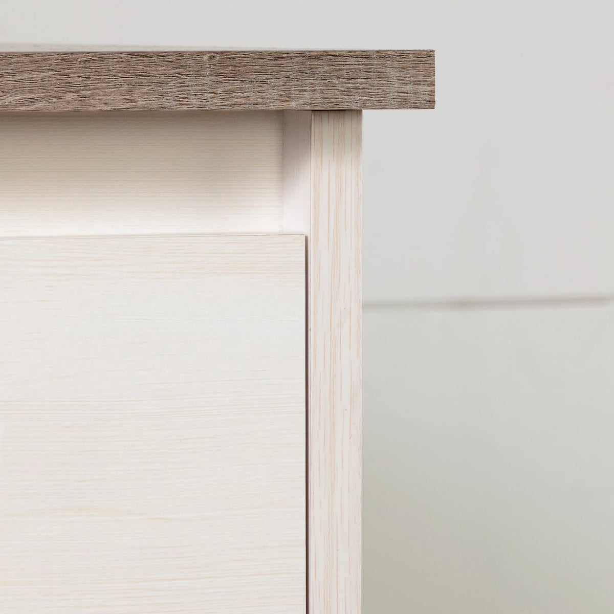 White and Weathered Oak 6 Drawer Double Dresser J398778
