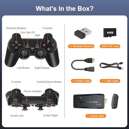 Retro Gaming Console with 15 Built-In Emulators 4K HDMI Output Y182