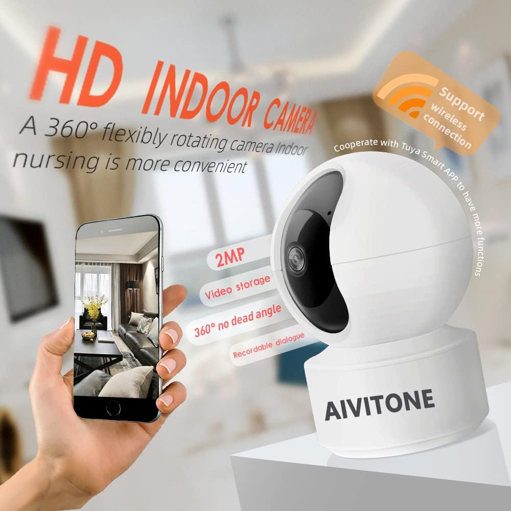 1080P HD Indoor Pan/Tilt WiFi Security Camera with Night Vision Pack of 2 P785360