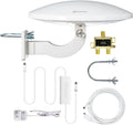 Outdoor Amplified HDTV Antenna 65 Miles with 33ft Coaxial Cable and Signal Splitter H900170