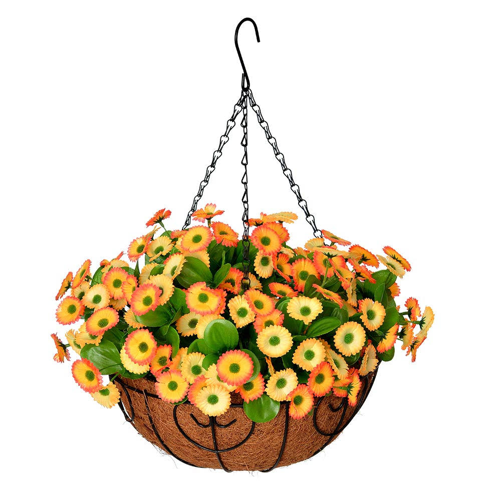 Artificial Hanging Flowers in Basket P77464