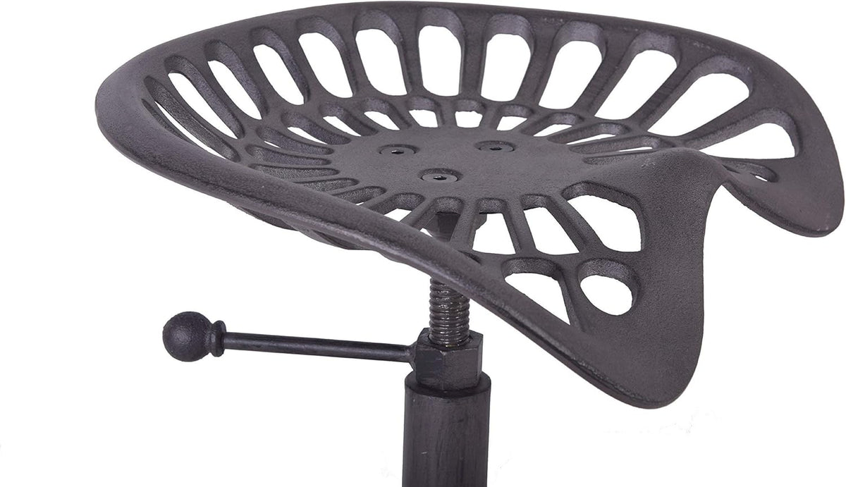 Adjustable Swivel Bar Stool with Cast Iron Seat Q706