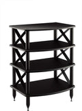 Black Four Shelf Audio Rack Media Stand W4836