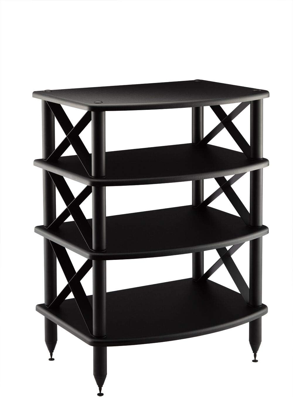 Black Four Shelf Audio Rack Media Stand W4836