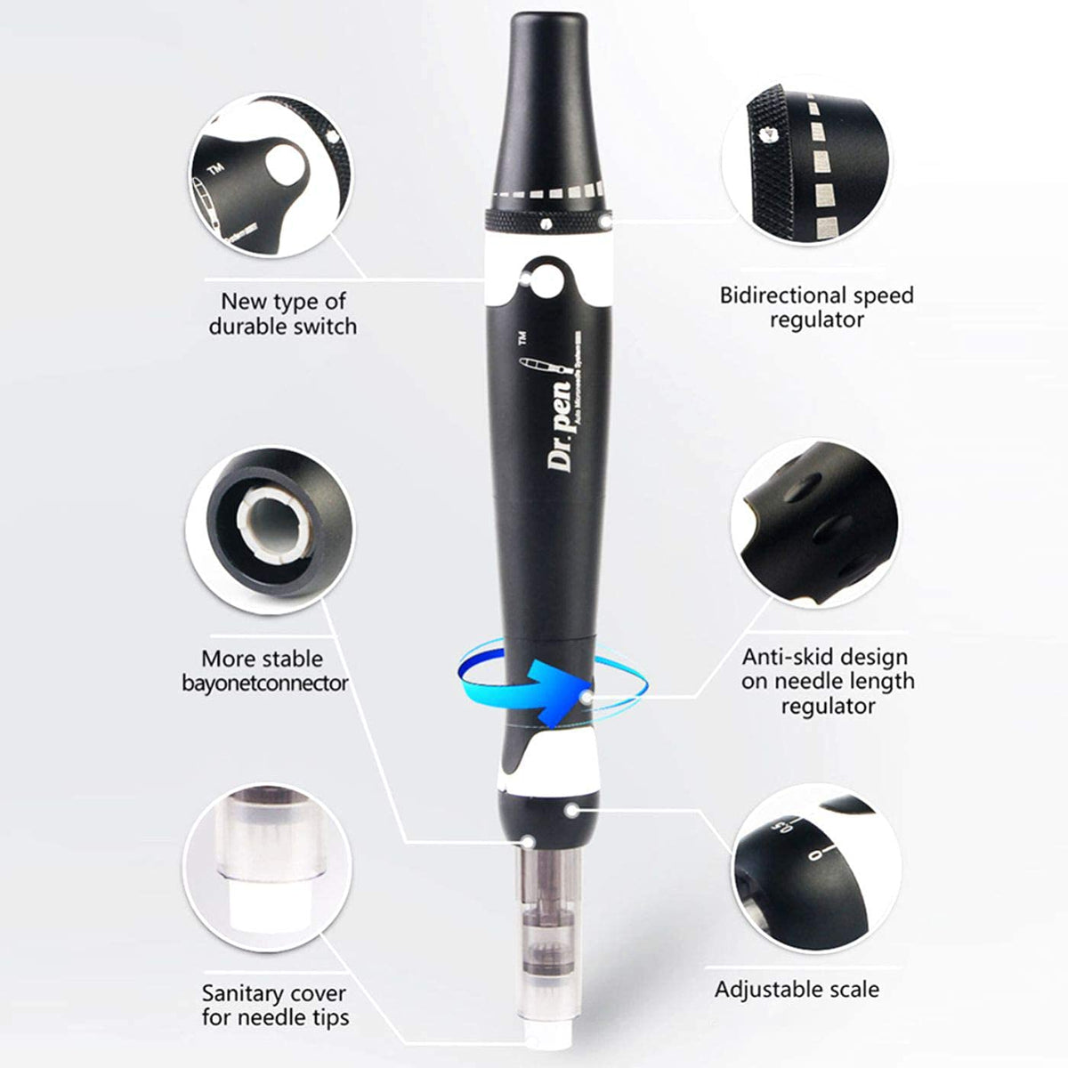Microneedling Pen with 12-Pin and 36-Pin Replacement Cartridges D126