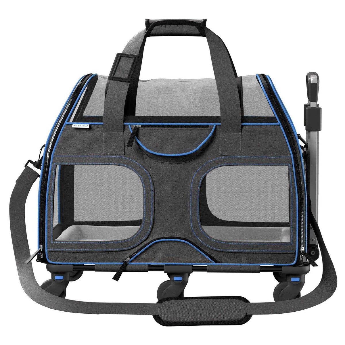 Pet Carrier with Removable Wheels and Double Telescopic Handle W681100