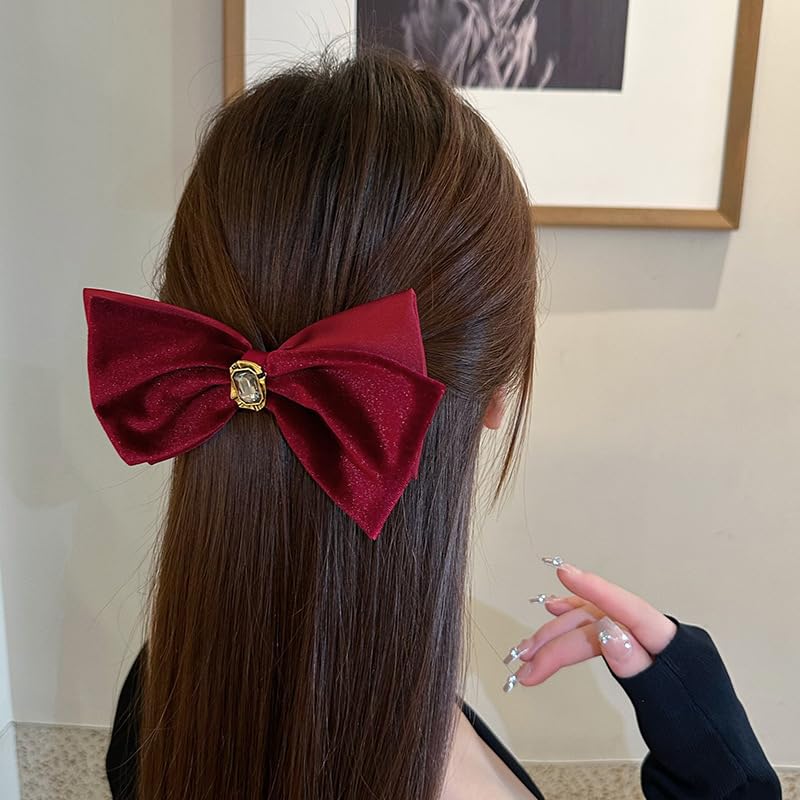 Red Velvet Bow Hair Clip O2156