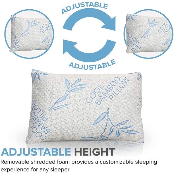 2 Pack King Size Cooling Shredded Memory Foam Pillows F68506