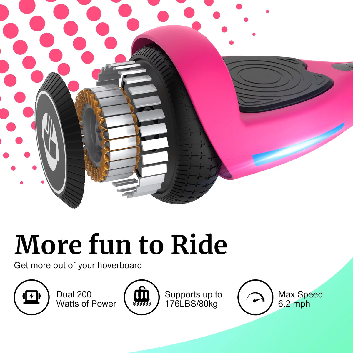 Pink Hoverboard 6.5" LED Wheels Q3724