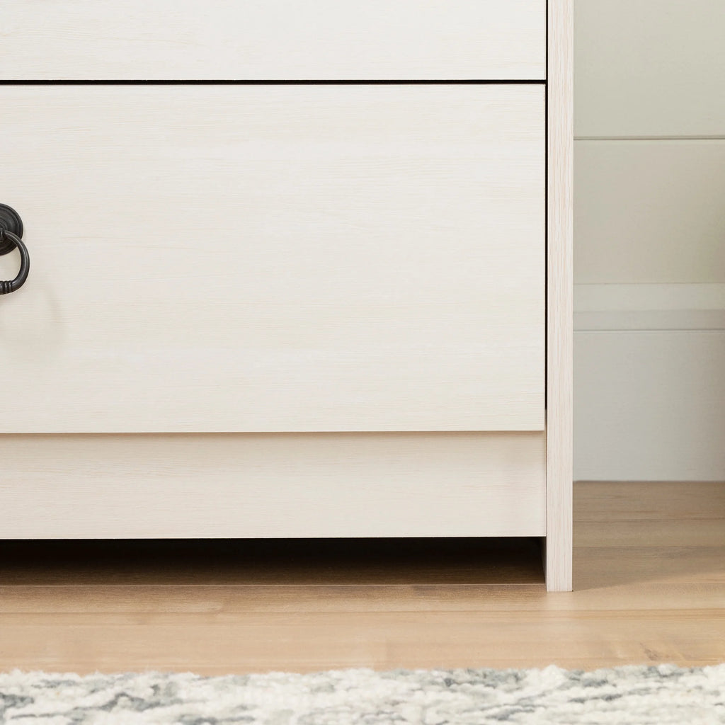 White and Weathered Oak 6 Drawer Double Dresser J398778