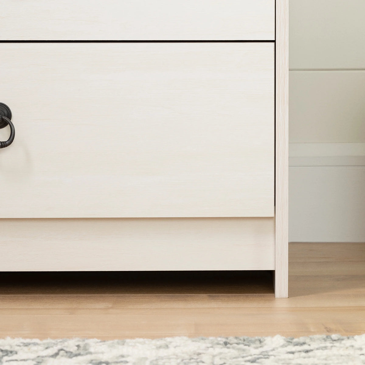 White and Weathered Oak 6 Drawer Double Dresser J398778