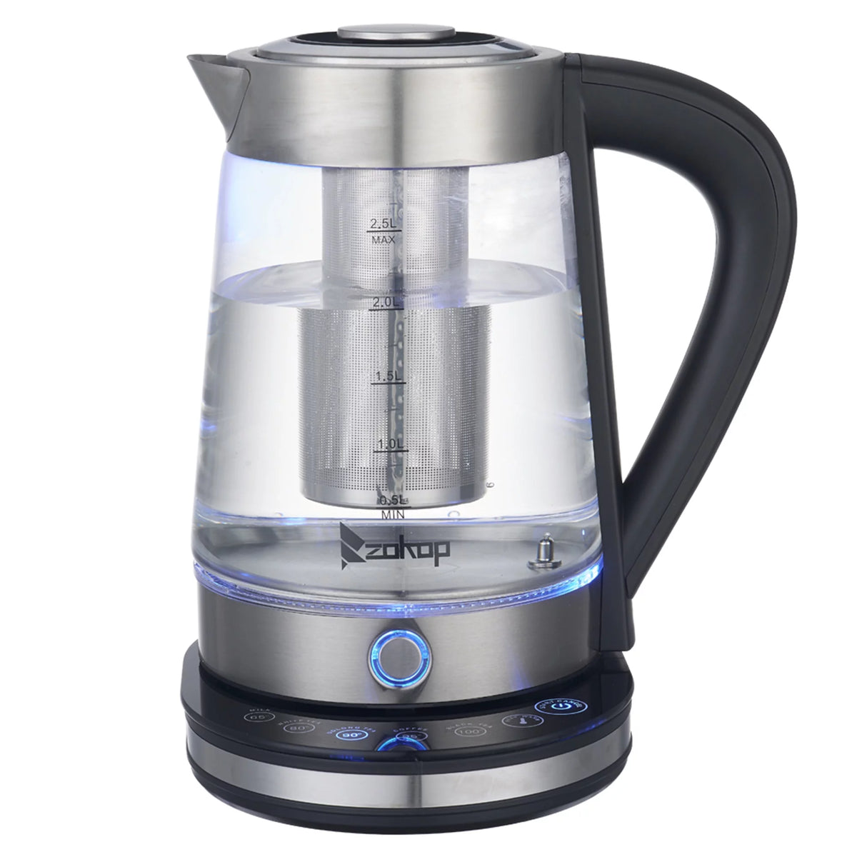 Black 2.5L Stainless Steel Electric Glass Kettle D89918