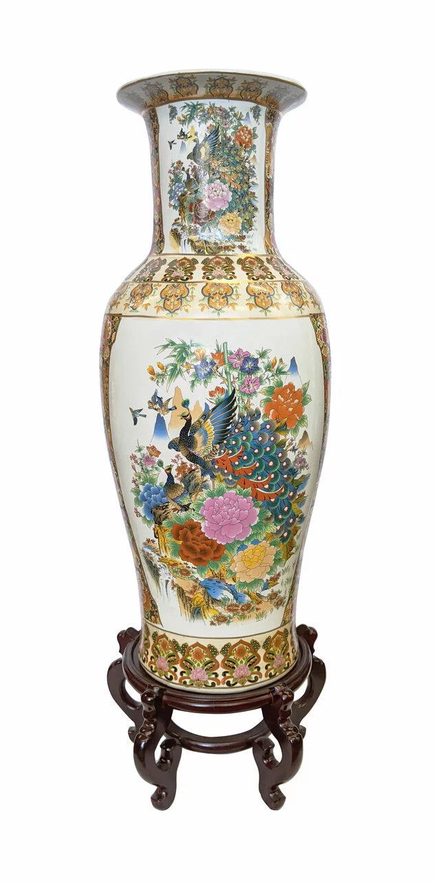 Japanese Porcelain Satsuma Vase 36" I39766