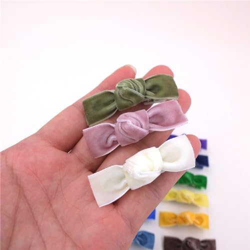 24 Pieces Velvet Bow Hair Clips R238