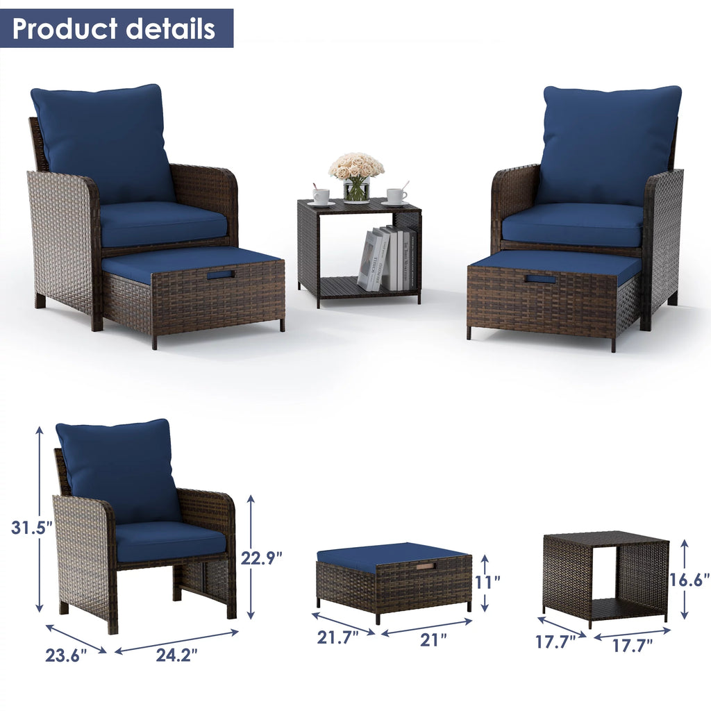 5 Piece Patio Furniture Set S50909